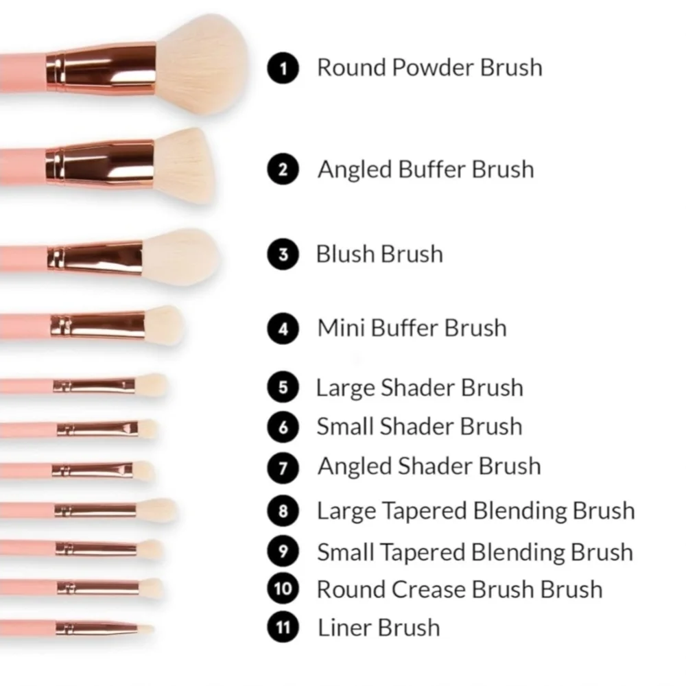 BH COSMETICS Studio Pro Makeup Brush Sculpt Blend Buffer Shader 11 Piece NIB
